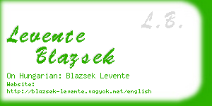 levente blazsek business card